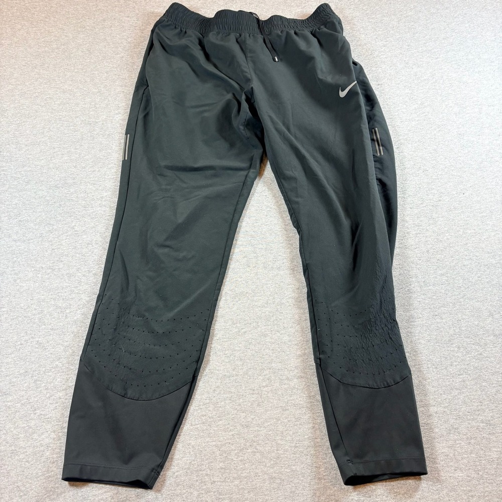 Nike Dri-FIT Running Pants Mens S Black Tapered Reflective Joggers